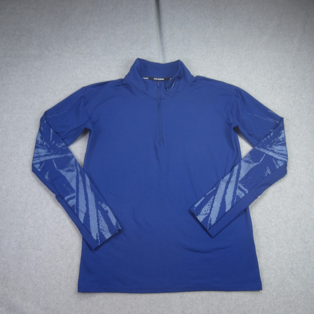 Nike Pullover‎ Mens XS Blue  Dri Fit Running Quarter Zip Long Sleeve Athletic